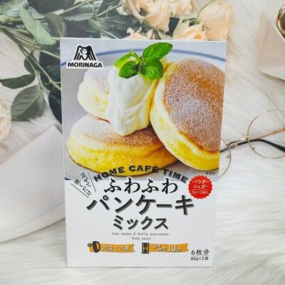 ☆潼漾小舖☆ 日本 MORINAGA 森永 舒芙蕾鬆餅粉 80g*2小袋（內附糖粉2包）