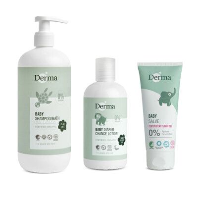 【Derma】寶寶屁屁水嫩呵護組(沐浴露 500ml+萬用膏100ml+乾洗防護乳  250ml)