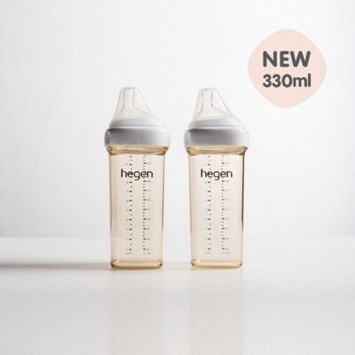 【hegen】  金色奇蹟PPSU多功能方圓型寬口奶瓶 330ml 雙瓶組