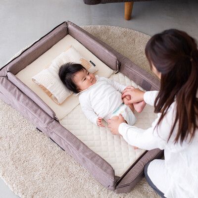 【farska】透氣好眠可攜式床墊13件組 升級版 /嬰兒床/嬰兒床墊 /摺疊