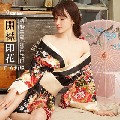 日本和服 睡衣 浴衣 日系和服 情趣 性感 印花和服 角色扮演 櫻花妹 睡衣 C922