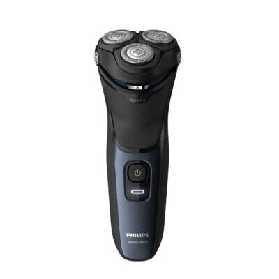 【箱損福利品】PHILIPS 飛利浦 3000系列 三刀頭 乾濕兩用電鬍刀 S3134/51 風暴藍