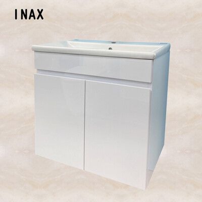【INAX日本伊奈】 65CM抗汙瓷盆(AL-2397VFC)+雙門烤漆發泡板浴櫃