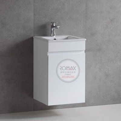 【洗樂適衛浴】ROMAX一體瓷盆+單門防水發泡板浴櫃TW73(不含龍頭) 42CM