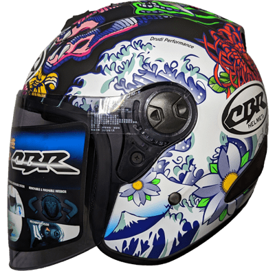 【JAP騎士精品】  cbr  s70  浮世繪 消光黑 r帽  內襯全可拆洗 半罩  復古帽  安