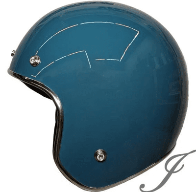 【JAP騎士精品】EVO CA309/310 精裝銀邊復古騎士帽 鴨母藍 安全帽