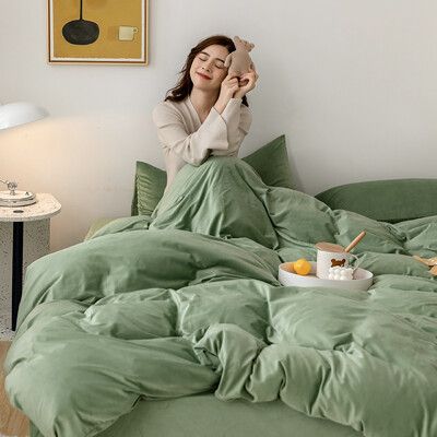 輕奢保暖抗靜電水晶絨 雙人床包枕套三件組-床包高度35cm (一般/獨立筒皆適用)