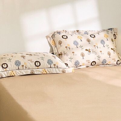 日系雙層紗 加大床包枕套三件組；床包加高35cm (一般/獨立筒皆適用)