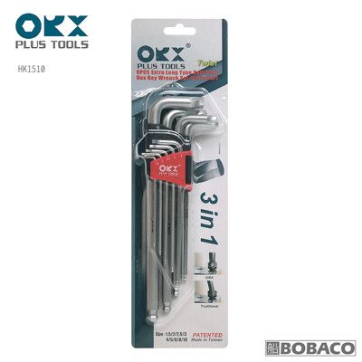 台灣製ORX【兩用螺旋內六角扳手1.5-10mm / HK1510】滑牙 加長球型 內六角螺絲 崩牙