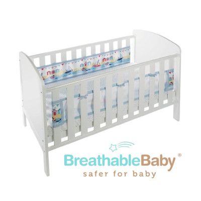 英國 BreathableBaby 透氣嬰兒床圍 兩側型 (19431海洋帆船款)