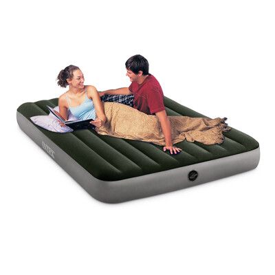 【INTEX】經典雙人加大(fiber-tech)充氣床墊(綠絨)-寬152cm(64109)
