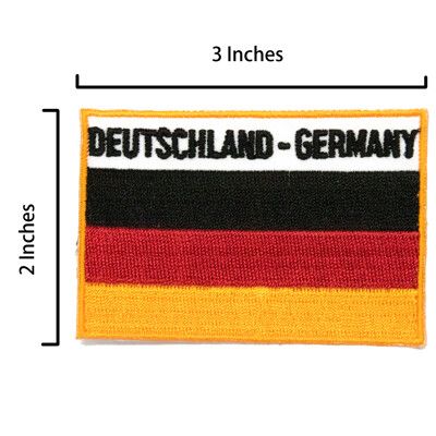 德國 Germany 刺繡燙貼 背膠布標貼紙 熨斗背包貼 熨燙布標 布藝裝飾貼 布藝背膠補丁 Fla