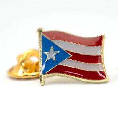 Puerto Rico 波多黎各國旗金屬胸針 國家胸徽 西裝 紀念飾品 紀念胸徽 國旗飾品 選舉