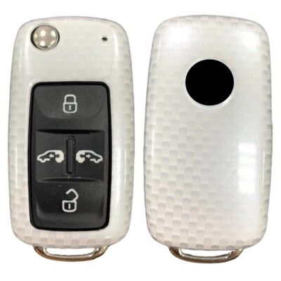 日本品牌 VW福斯SWITCH款車鑰匙造型保護殼 Golf TIGUAN 個性汽車鑰匙套(酷炫白)