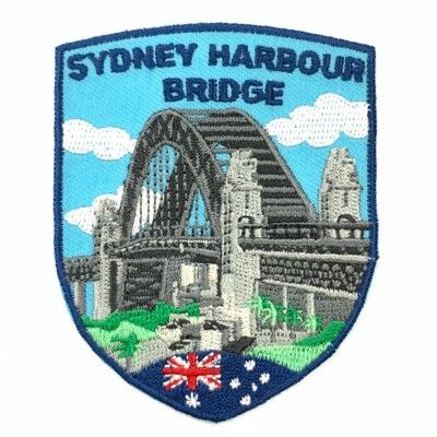 澳洲雪梨大橋 外套熨斗刺繡 背膠補丁 袖標 布標 布貼 補丁 貼布繡 臂章