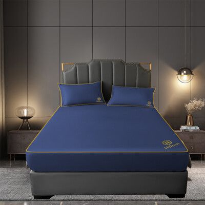 【Hilton 希爾頓】蔚藍之夜石墨烯抗菌床包枕套三件組/雙人、加大均一價(床笠)(B1002)