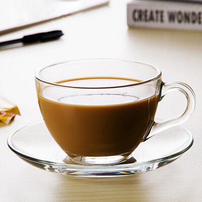 【Pasabahce】Basic 精緻咖啡杯盤組-六入 238ml 玻璃咖啡杯 玻璃咖啡盤 花茶杯