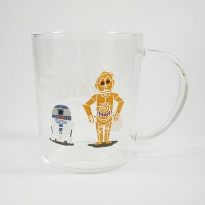HARIO SW星際大戰 R2-D2-C3PO機器人耐熱玻璃馬克杯 360cc 360ml