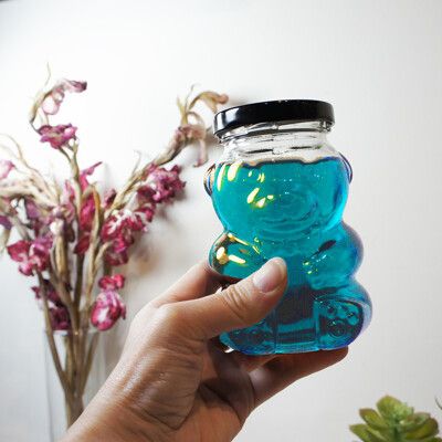 原點居家創意 可愛熊熊玻璃水瓶含蓋 透明玻璃水杯 250ML