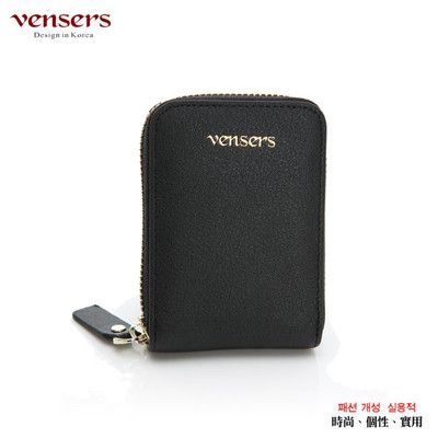 【vensers】小牛皮潮流個性皮夾~(TA555102黑色卡片夾)