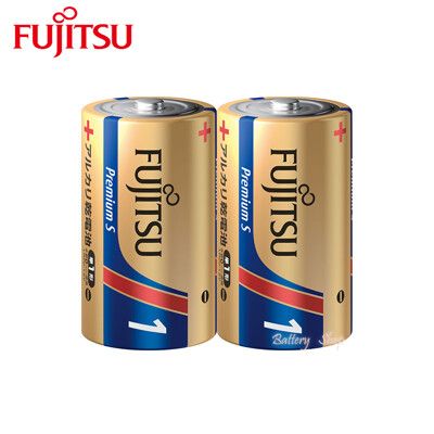 FUJITSU富士通 1號長效型鹼性電池 Premium S 日本製鹼性電池 (2顆)