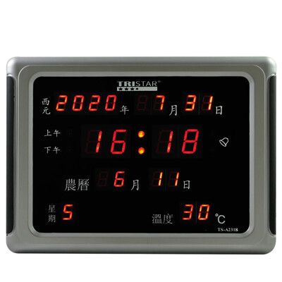 TRISTAR 數位LED插電式萬年曆電子鐘 TS-A2318