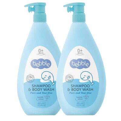 Bebble貝朵 新生兒植萃洗髮/沐浴露400ml(2入組)