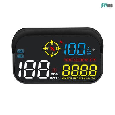 FLYone RM-H31 HUD GPS測速提醒+OBD2 雙系統多功能汽車抬頭顯示器