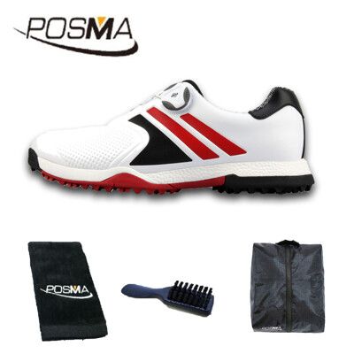 高爾夫男士防水運動鞋旋轉鞋扣 男鞋 golf shoes   GSH118WBRED