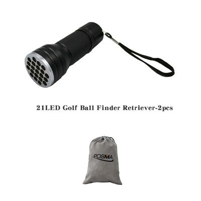 Posma 高爾夫 LED 撿球手電筒 2入 搭禮品絨布袋 GBT020A