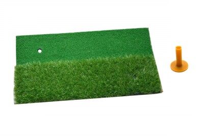 POSMA  高爾夫雙色打擊墊 (30 X 60cm) 贈塑膠球座 HM100