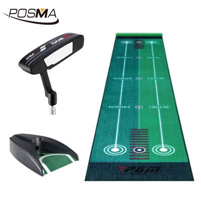 POSMA 高爾夫室內果嶺推桿天鵝絨練習墊  ( 50cm X 300 cm) 訓練組合 PG440