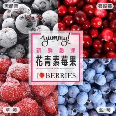 進口新鮮急凍花青素莓果~附SGS檢驗證明  藍莓/蔓越莓/黑醋栗/草莓 400g/包