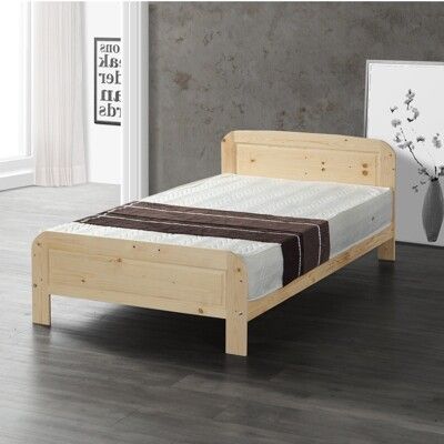 【MUNA】3.5尺白松木涼板床組(含獨立筒彈簧床)