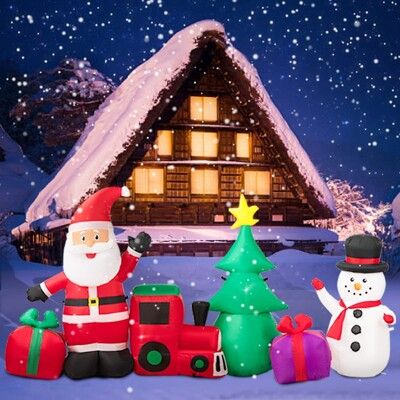 【裝飾燈大師】電動充氣-老公公、雪人、聖誕樹、火車