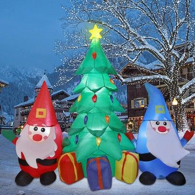 【裝飾燈大師】電動充氣-兩個小矮人與聖誕樹