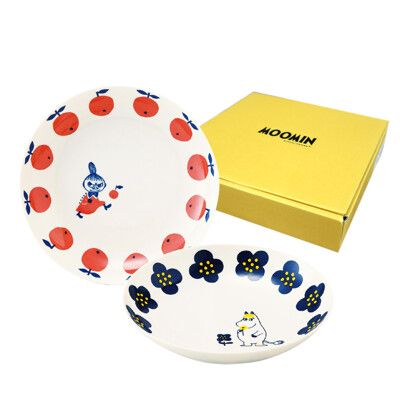 【日本山加yamaka】moomin嚕嚕米彩繪陶瓷深盤禮盒2入組 (MM0324-139)