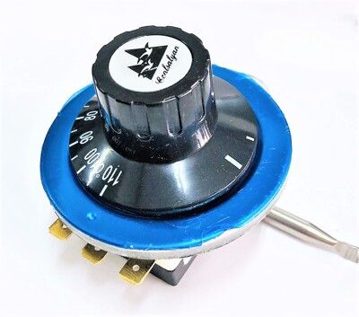 液漲式溫控開關110度C ( AC110V及AC220V ) 黑色旋鈕 鐵片