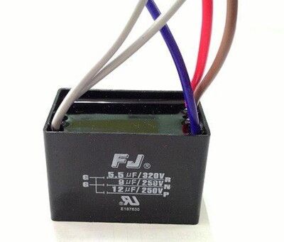 【台灣FJ】 變速電容 5.5UF + 9UF + 12UF 250V 吊扇電容 附贈快速接線帽