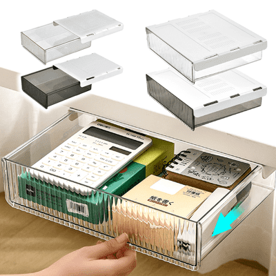 【標準款】桌下抽屜【178小舖】桌下收納 收納抽屜 抽屜收納盒 下掛式抽屜 隱藏式抽屜 抽屜收納