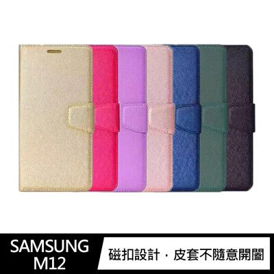 ALIVO SAMSUNG Galaxy M12 蠶絲紋皮套