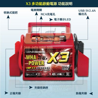 【CSP】哇電X3 多功能電源供應器12V 汽車救車 電霸 救車線 汽車緊急啟動 電池沒電 道路救援