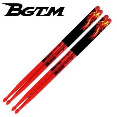 BGTM嚴選AMERICA NYLON-5A尼龍鼓棒2雙入-紅色