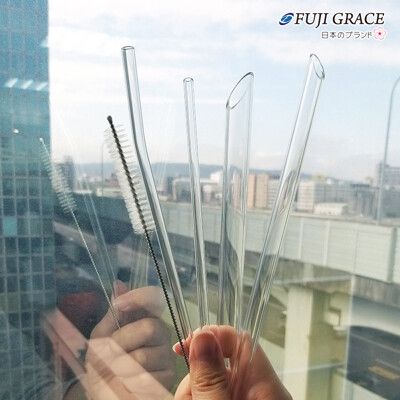 【FUJI-GRACE 富士雅麗】大珍珠專用加厚耐熱玻璃吸管-五件組