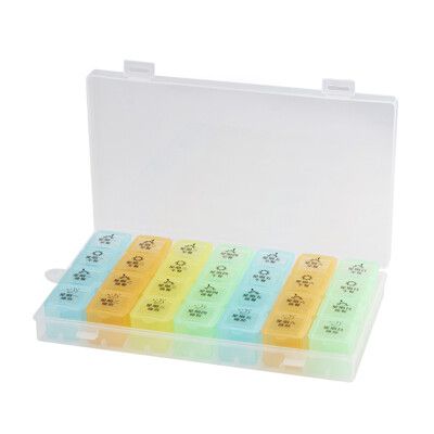 大容量28格藥盒 一周藥盒 分裝防潮藥盒 中文分藥盒