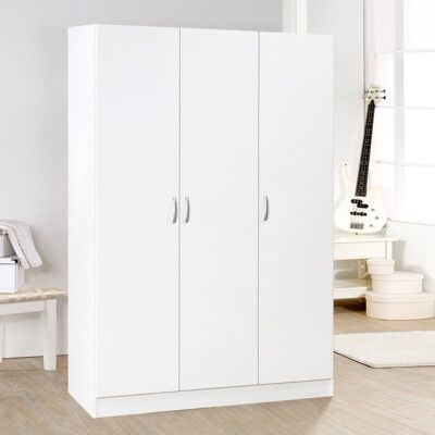 《HOPMA》白色美背三門衣櫃 台灣製造 衣櫥 臥室收納 大容量置物