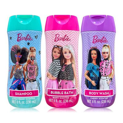 【Barbie】卡通洗髮精/泡泡浴/沐浴乳8oz/236ml