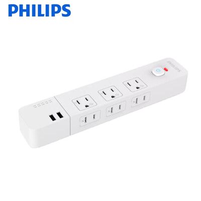 電器妙妙屋-【PHILIPS 飛利浦】1.8M 4切6座+雙USB延長線(CHP4760)