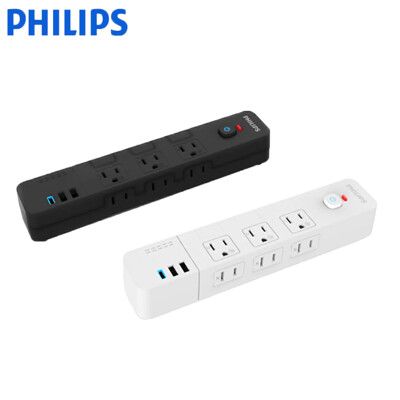 電器妙妙屋-【PHILIPS 飛利浦】4開6插快充USB延長線扁頭延長線(CHP8460)