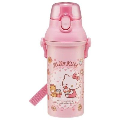 凱蒂貓 Hello Kitty 抑菌塑膠彈蓋直飲水壺(PSB5SANAG/480ML) 日本製